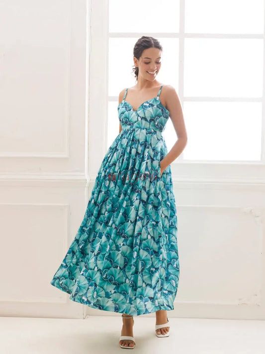 Water Garden Green Maxi Dress - Ragavi