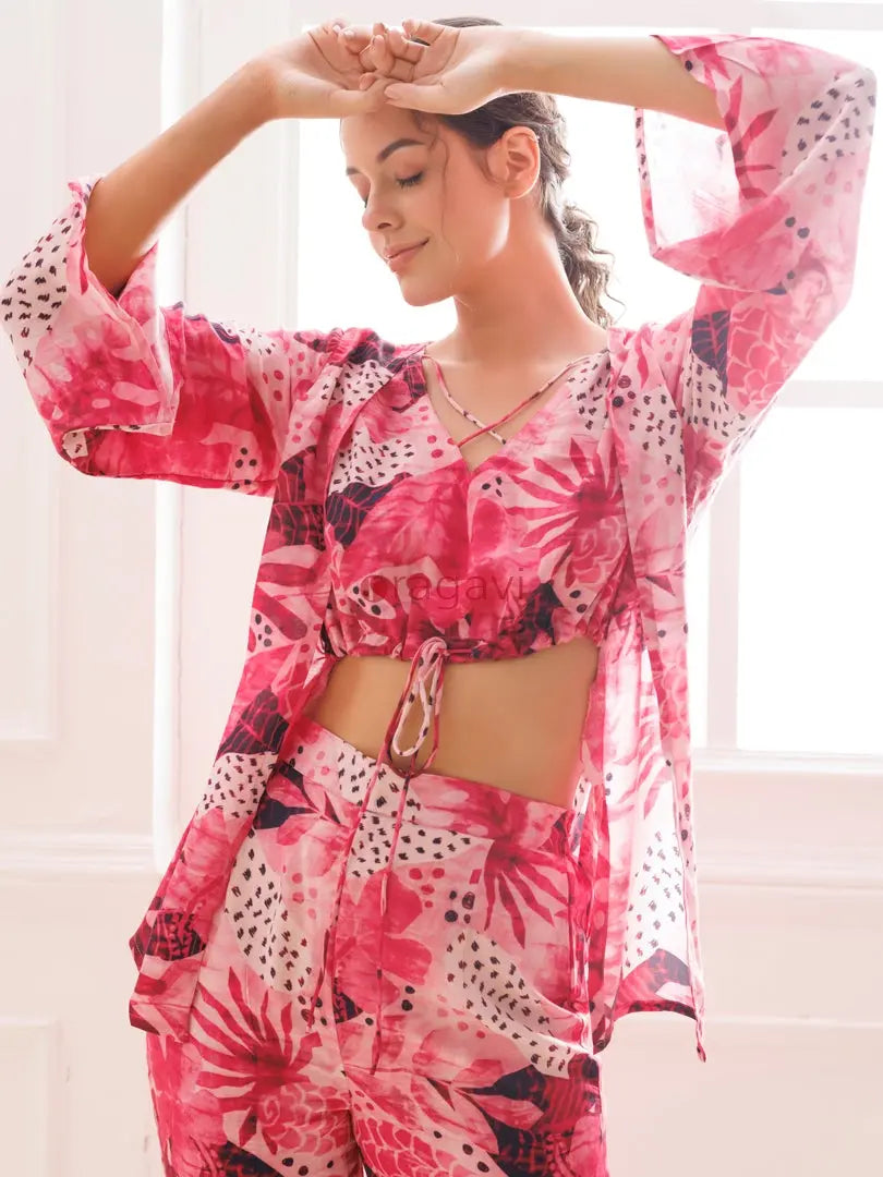 Confetti Pink Muslin Co-ord Set Ragavi