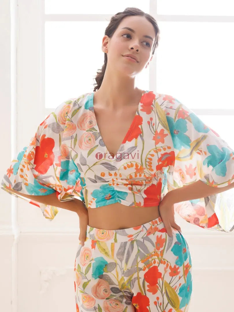 Powder Puff Muslin Co-ord Set - Ragavi