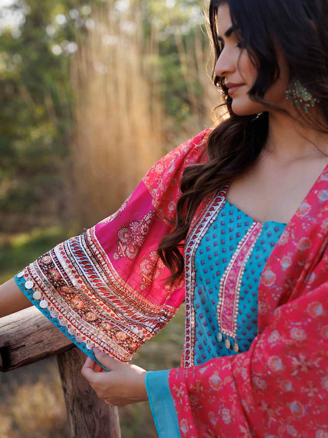 Persimmon Pink Muslin Kurta Set