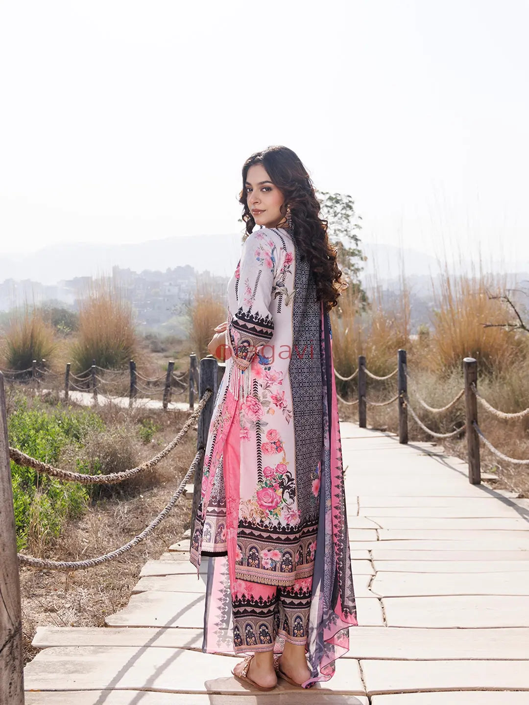 Buttercream Pink Muslin Kurta Set - Ragavi
