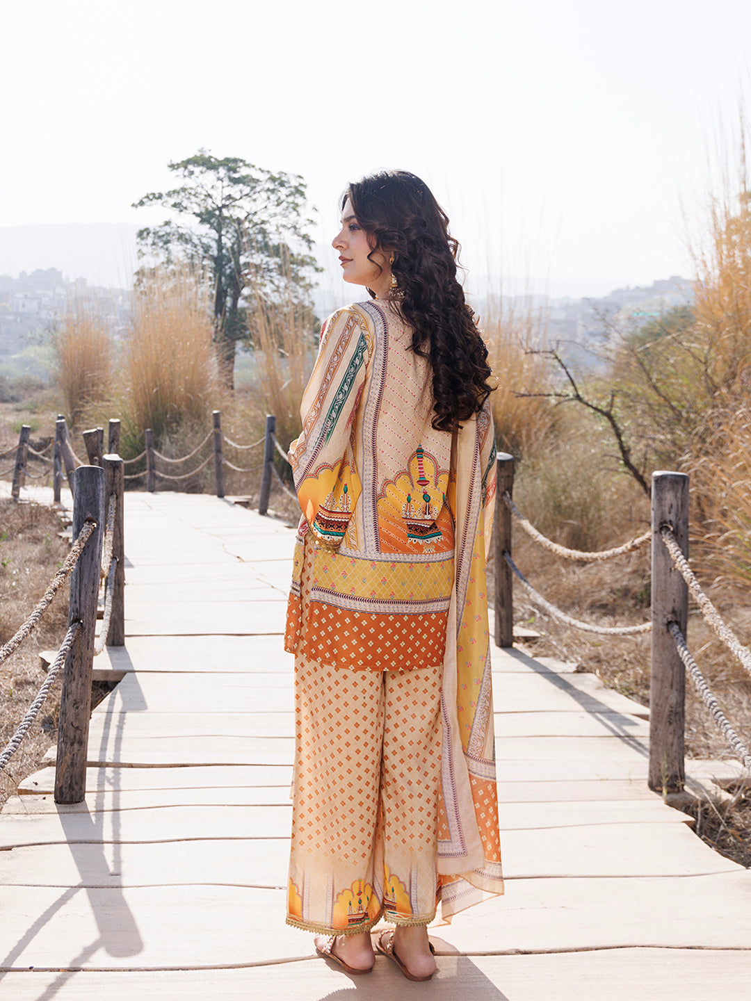 Misted Yellow Muslin Kurta Set