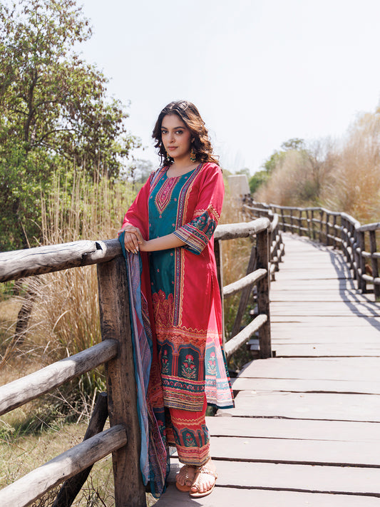 Persian Pink Muslin Kurta Set