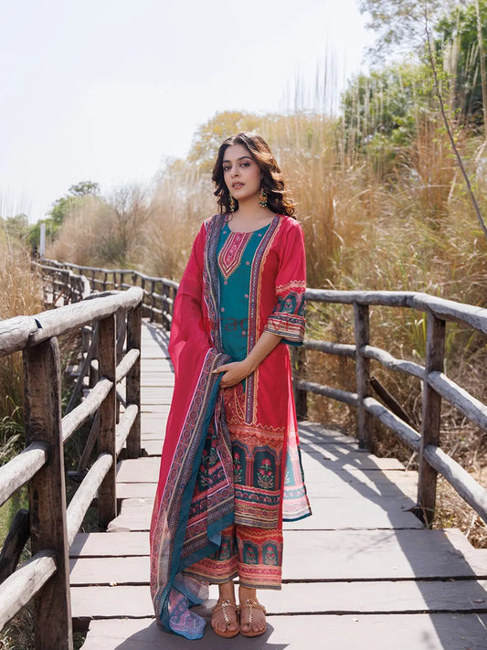Persian Pink Muslin Kurta Set - Ragavi