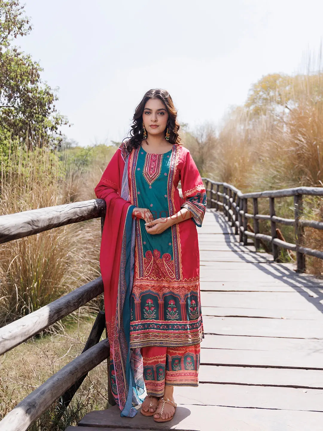 Persian Pink Muslin Kurta Set - Ragavi