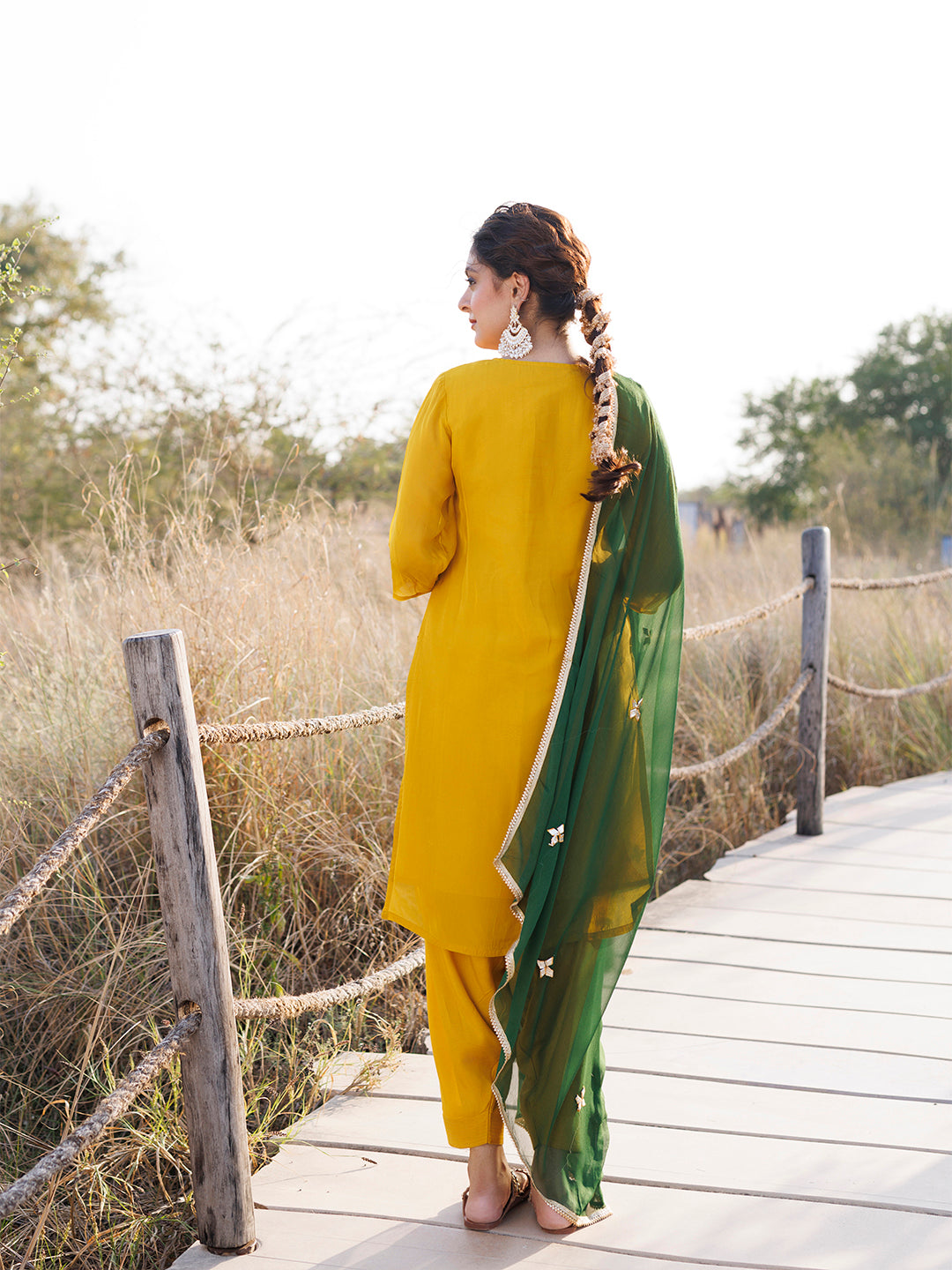 Golden Spice Mustard Silk Suit Set