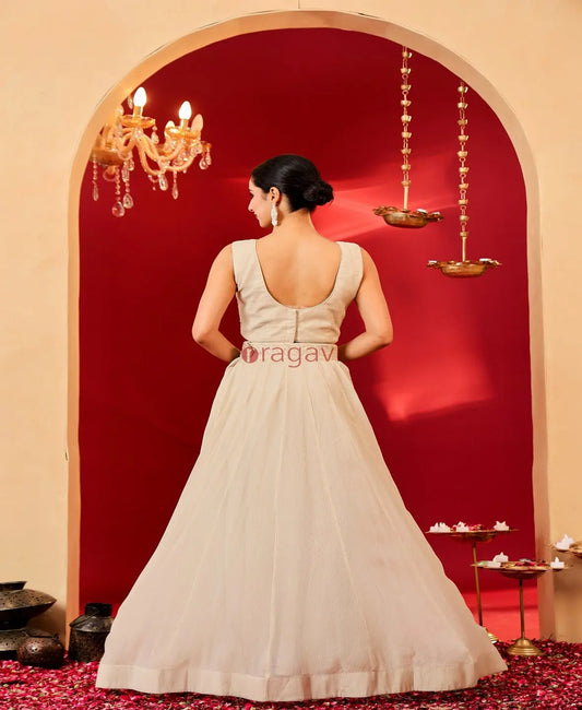 Ragavi Ethereal Glow Embroidered Beige Lehenga Set - Ragavi