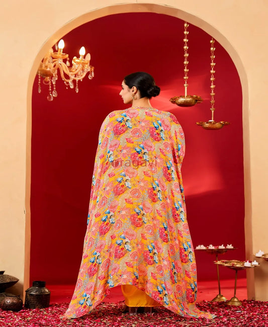 Ragavi Sunlit Bloom Yellow Drape Set - Ragavi