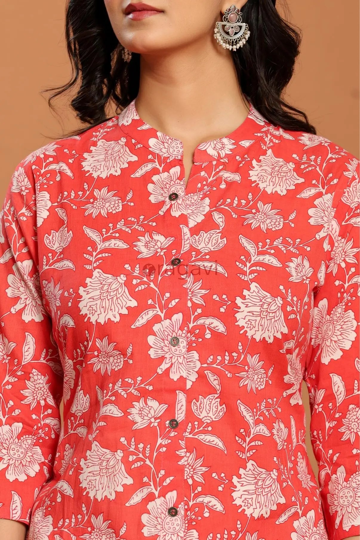 Pink Printed Cotton Kurta Set - Ragavi
