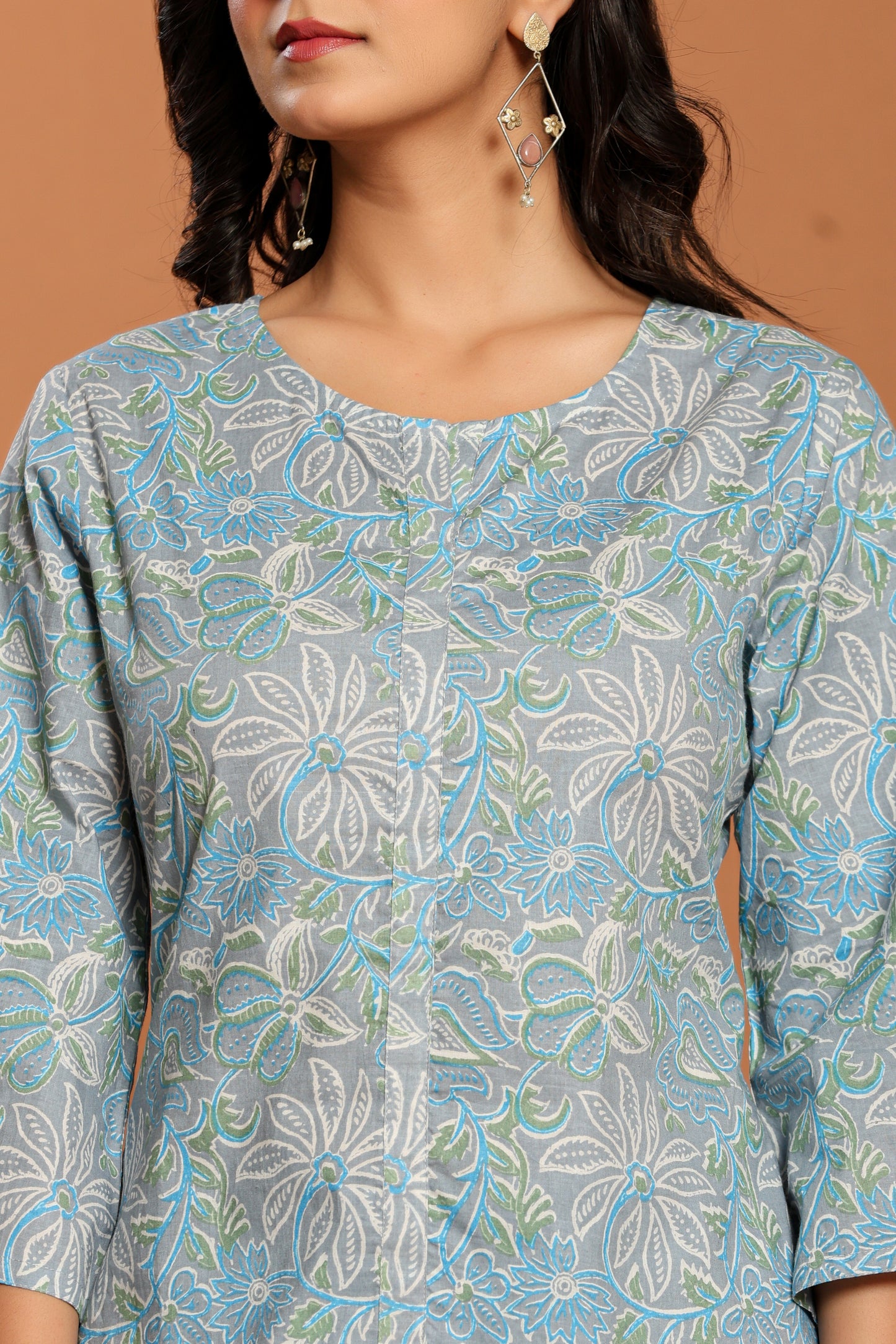 Blue Printed Cotton Co- Ord Set