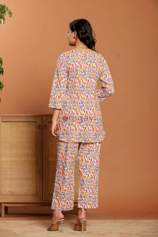 Multicolor Printed Cotton Co- Ord Set - Ragavi