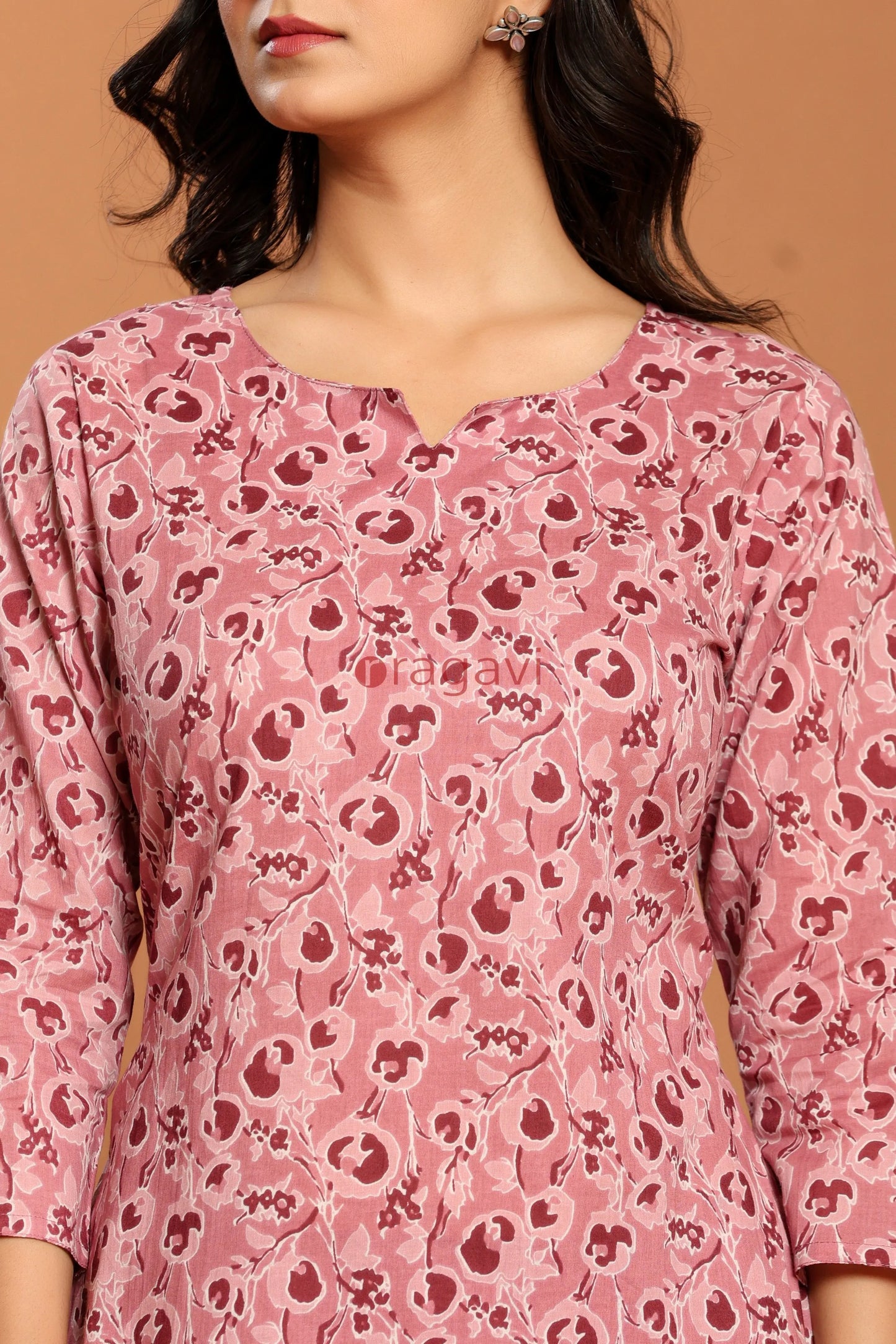 Pink Printed Cotton Co- Ord Set - Ragavi