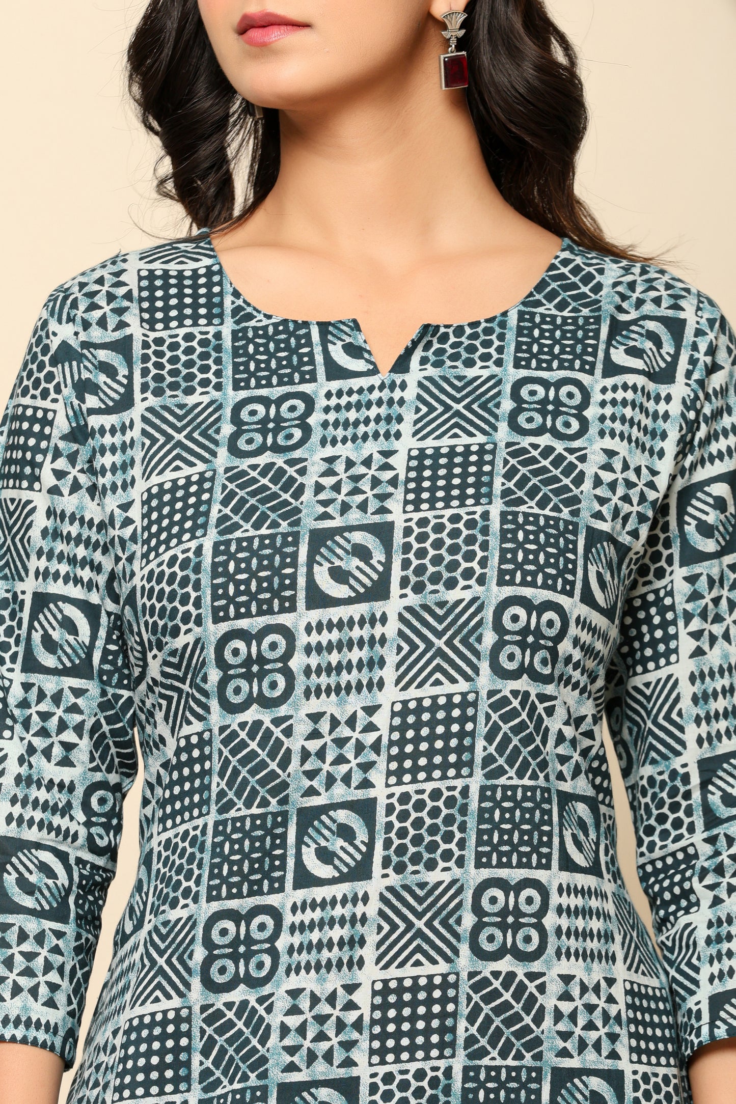 Blue Printed Cotton Coord Set