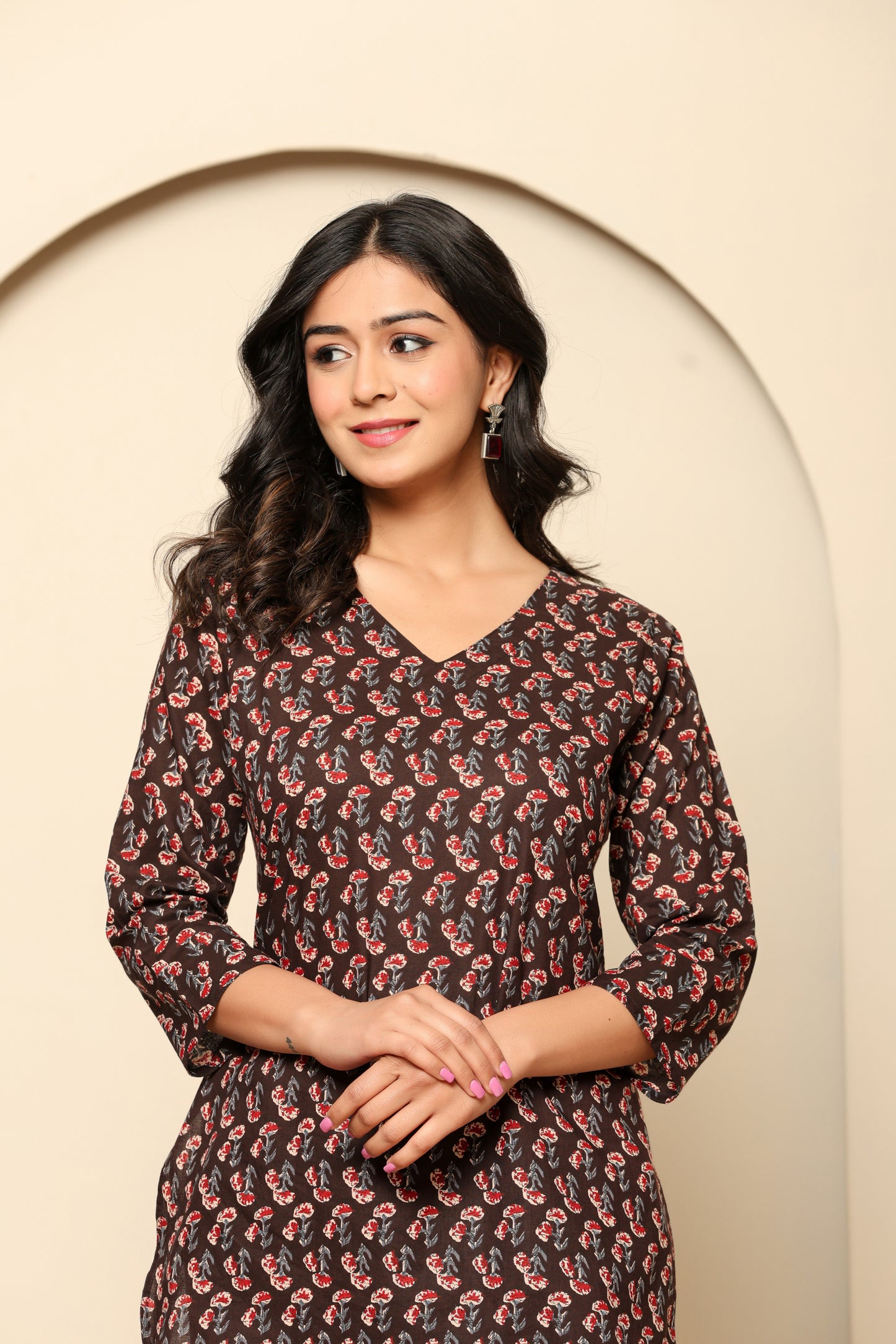 Black Printed Cotton Coord Set