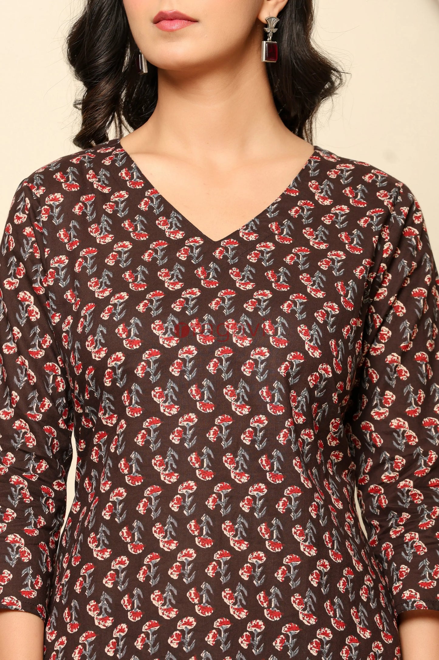 Black Printed Cotton Co- Ord Set - Ragavi