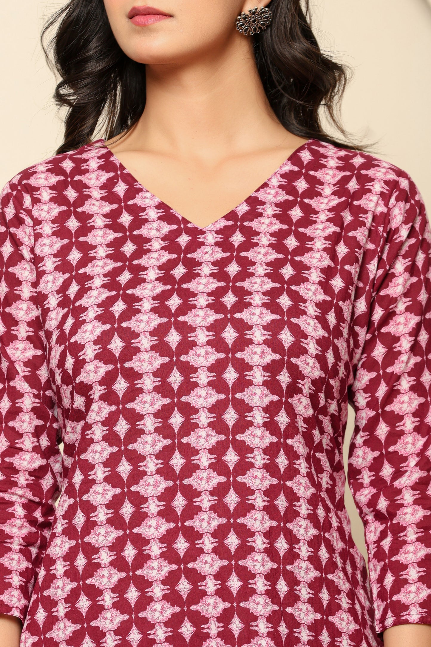 Pink Printed Cotton Co- Ord Set