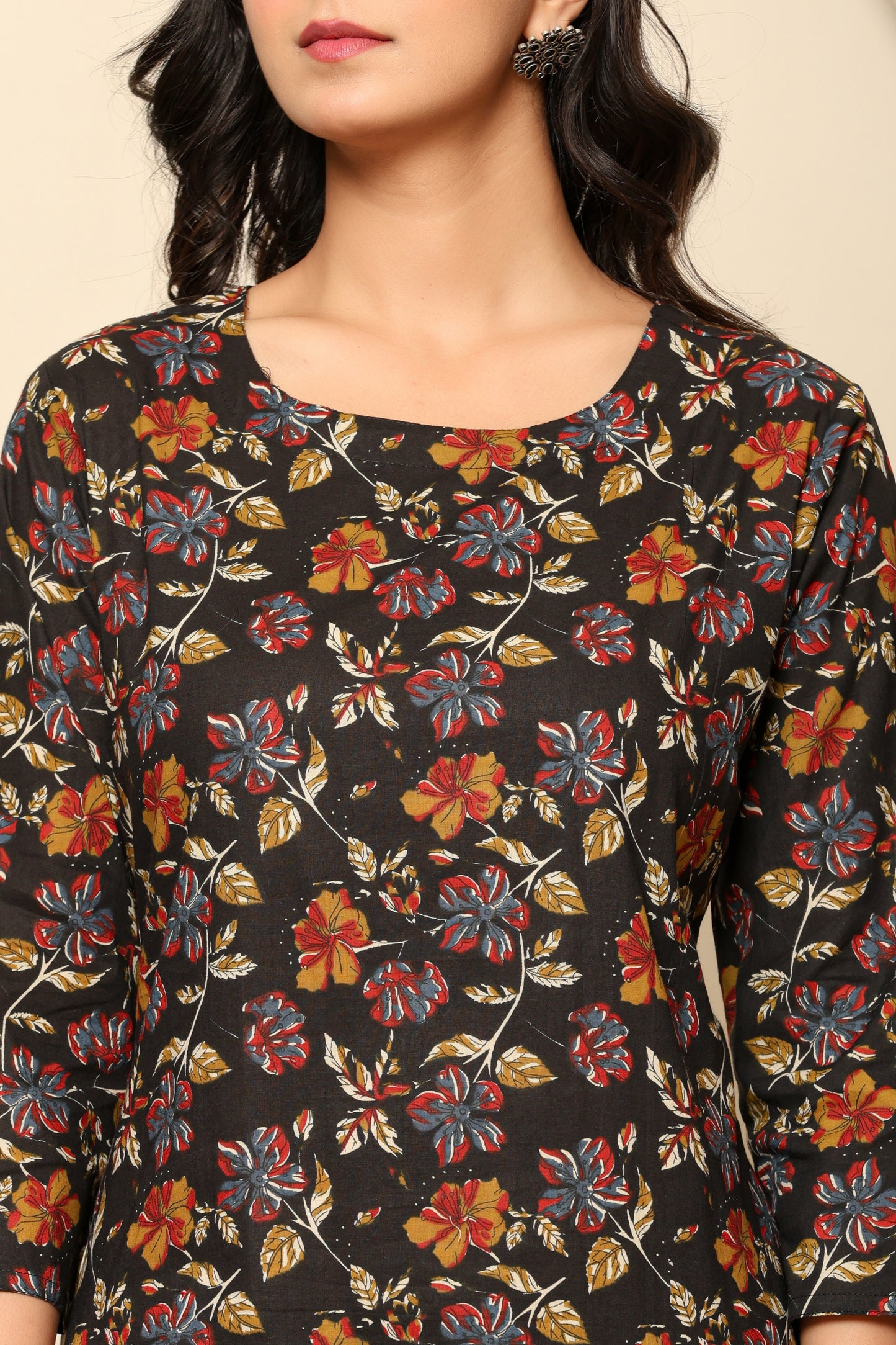 Black Printed Cotton Coord Set