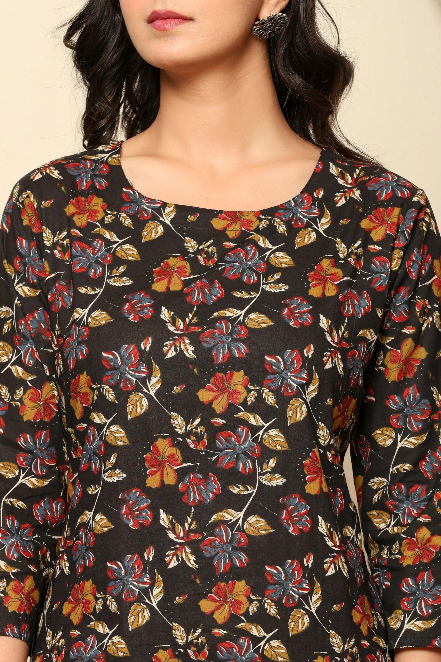 Black Printed Cotton Co- Ord Set - Ragavi
