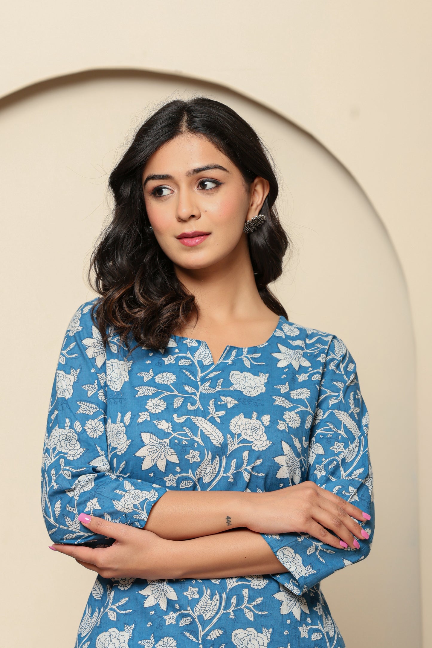 Blue Printed Cotton Coord Set