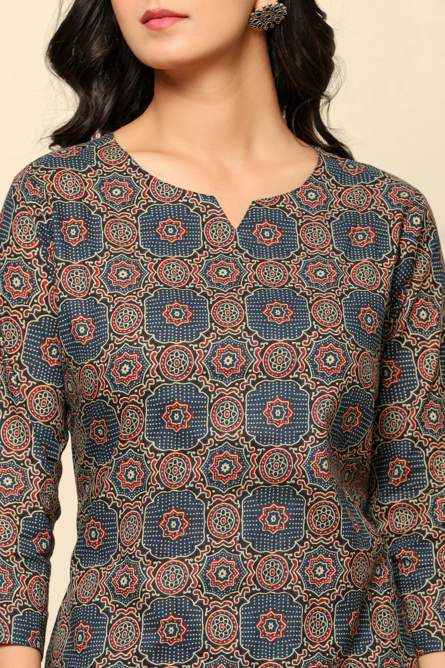 Blue Printed Cotton Co- Ord Set - Ragavi