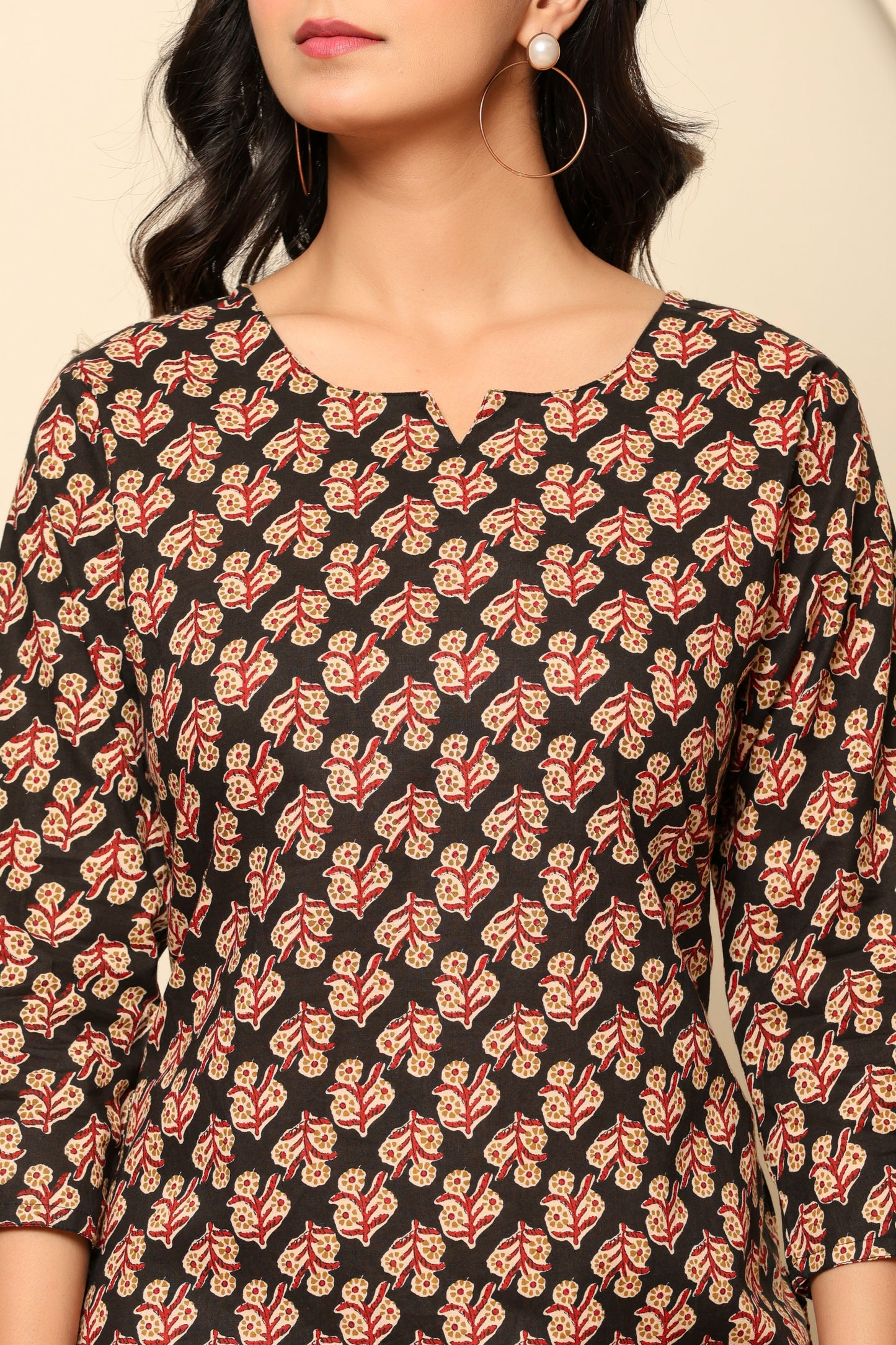 Black Printed Cotton Coord Set