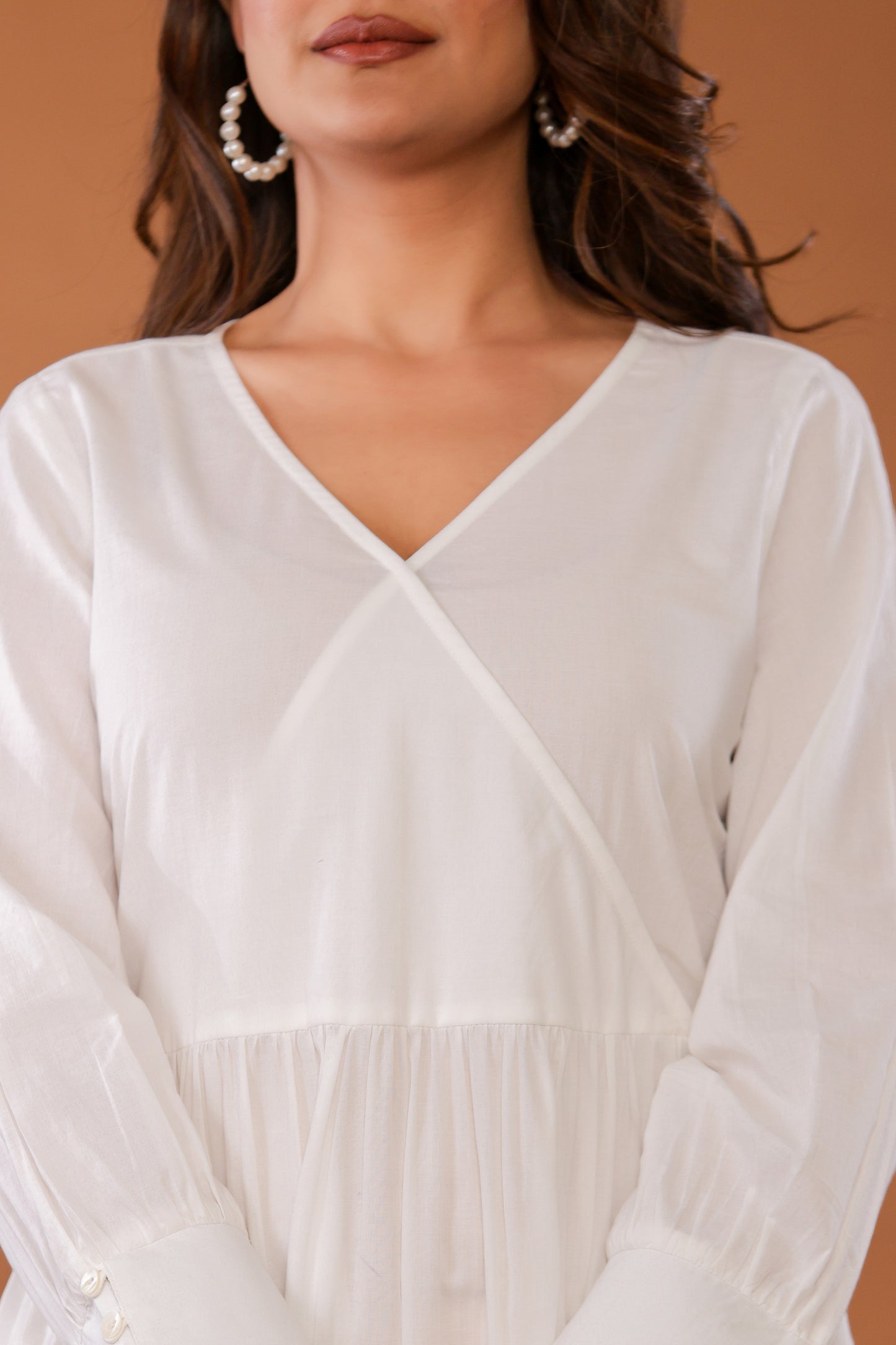 Marshmallow White Cotton Tiered Dress