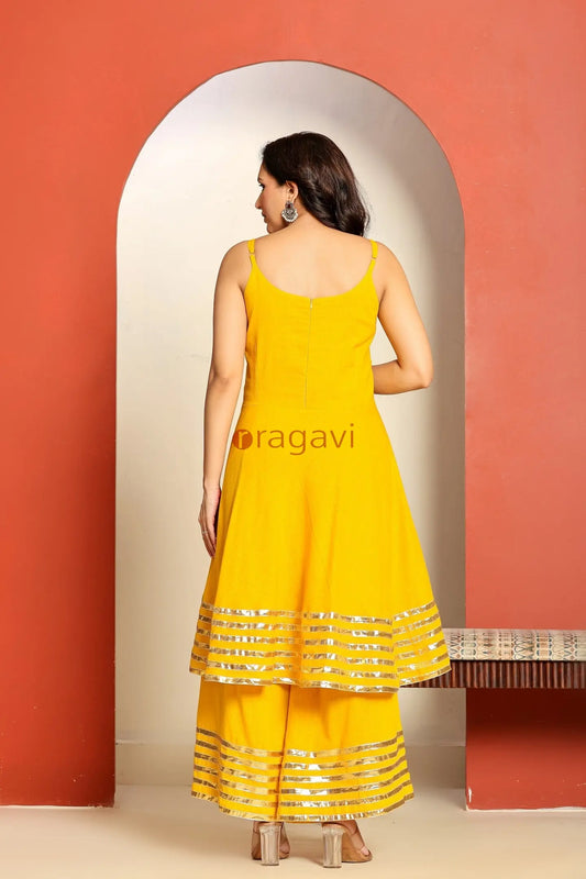 Ragavi Sunshine Yellow Sharara Set with Gota Patti Dupatta - Ragavi