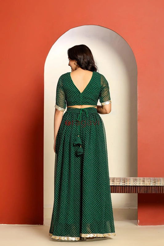 Ragavi Green Leheriya Lehenga Set - Ragavi
