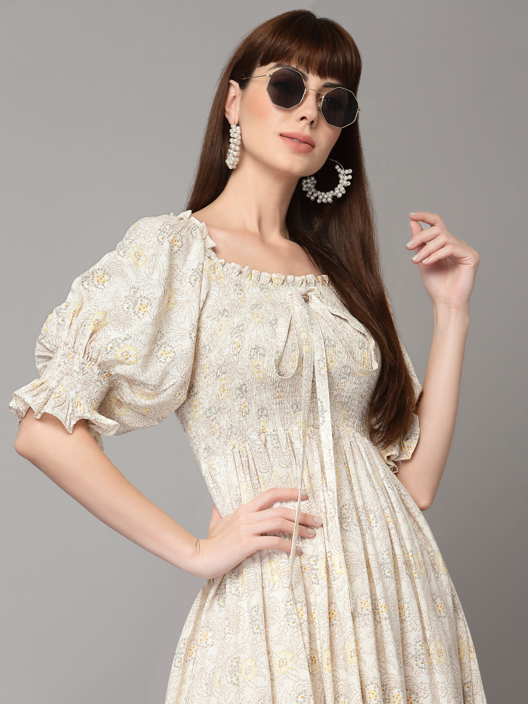 Off White printed dress