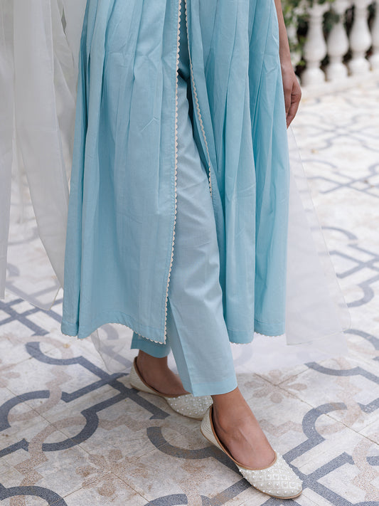 Ice Princess Solid Cotton Kurta Set