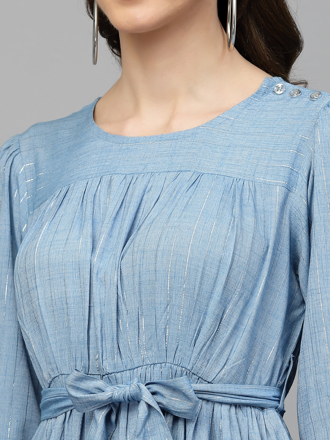 Denim Blue Lurex Dress