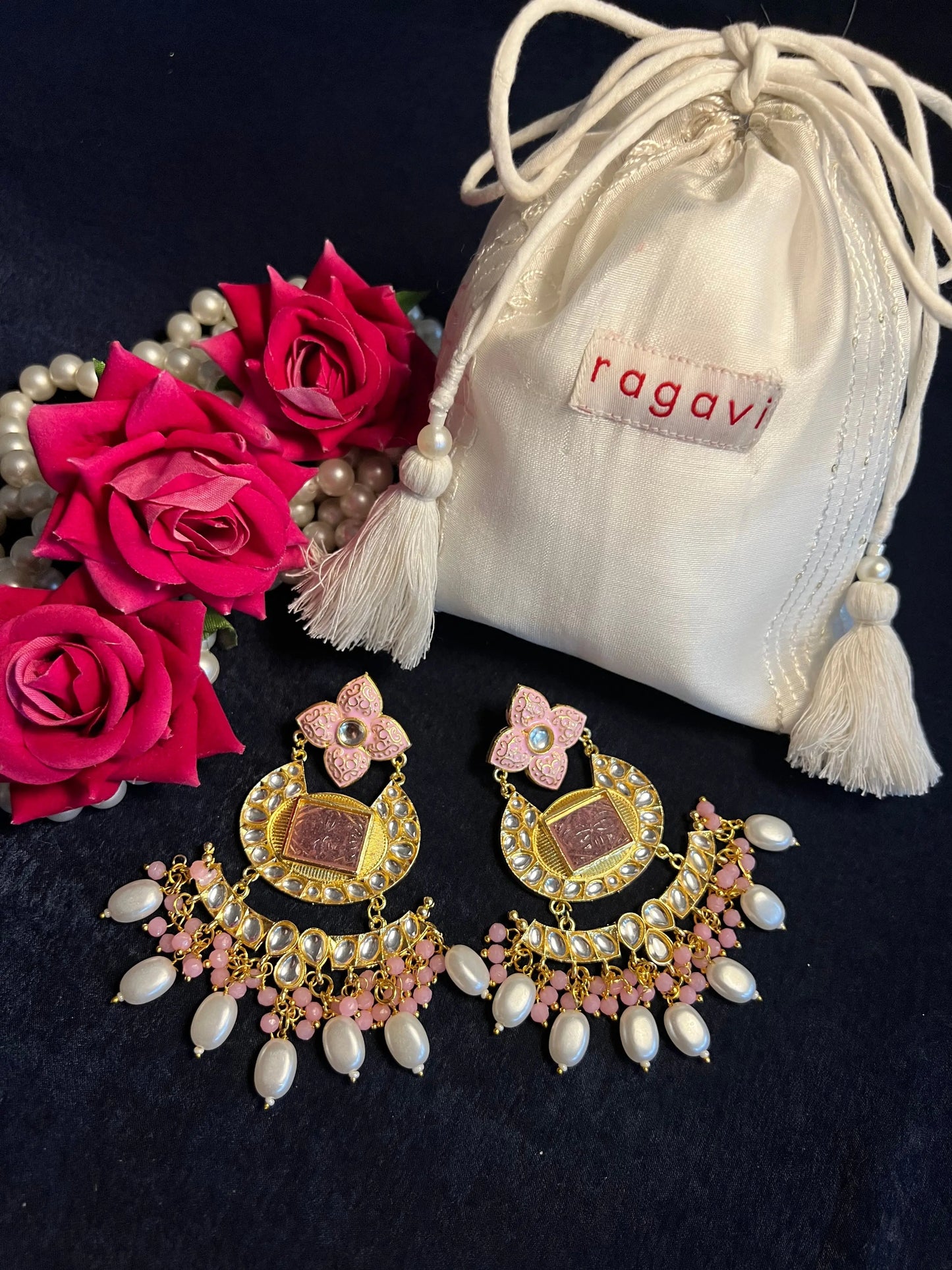 Cherry Coke Gold Handcrafted Brass Earrings Ragavi