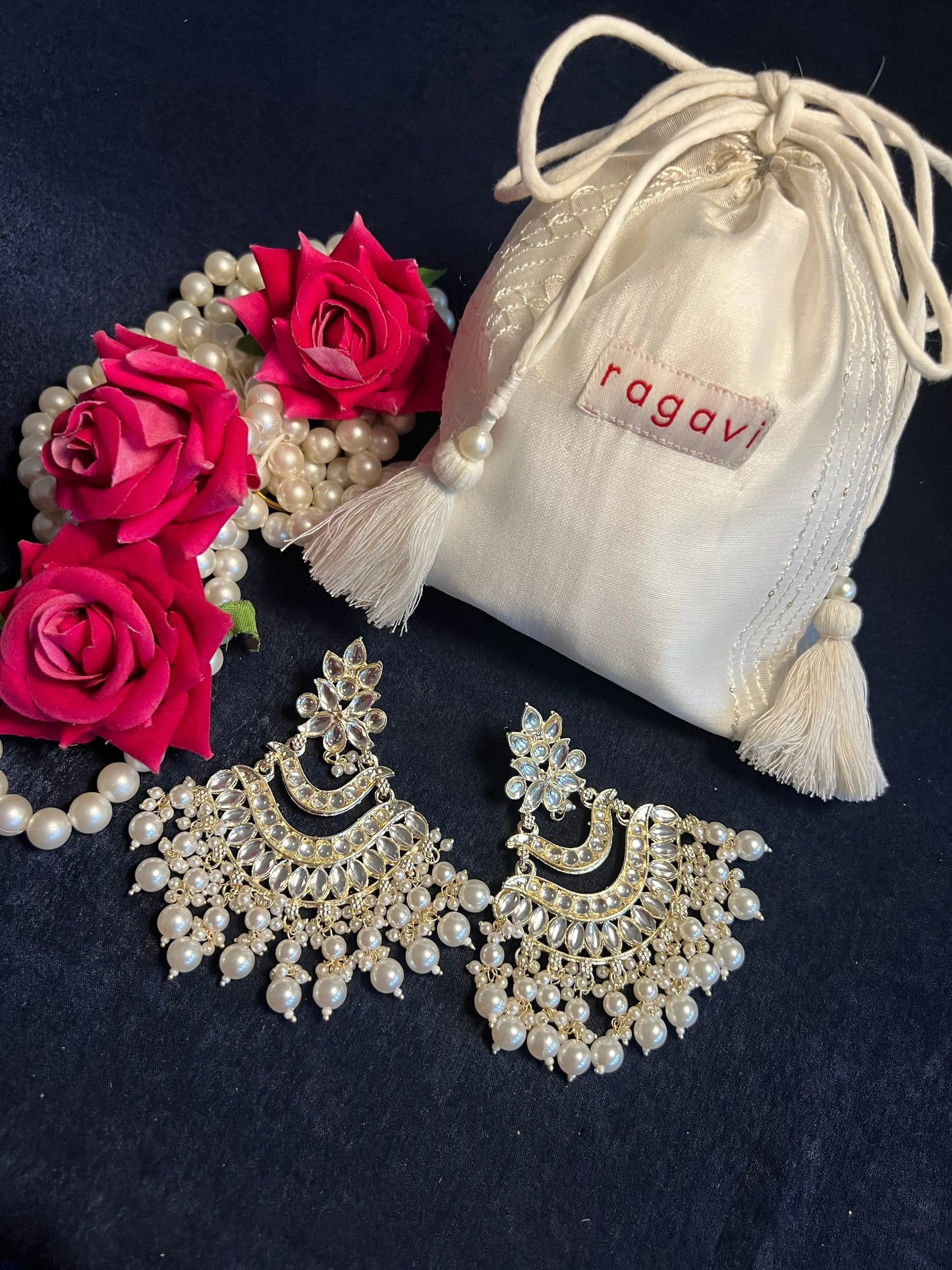 Gold-Toned Classic Chandbali Earrings Ragavi