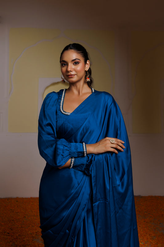 Ocean Blue Vanilla Saree