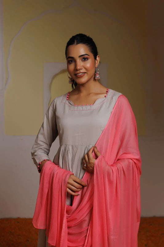 Ghost Grey Suit Set Ragavi
