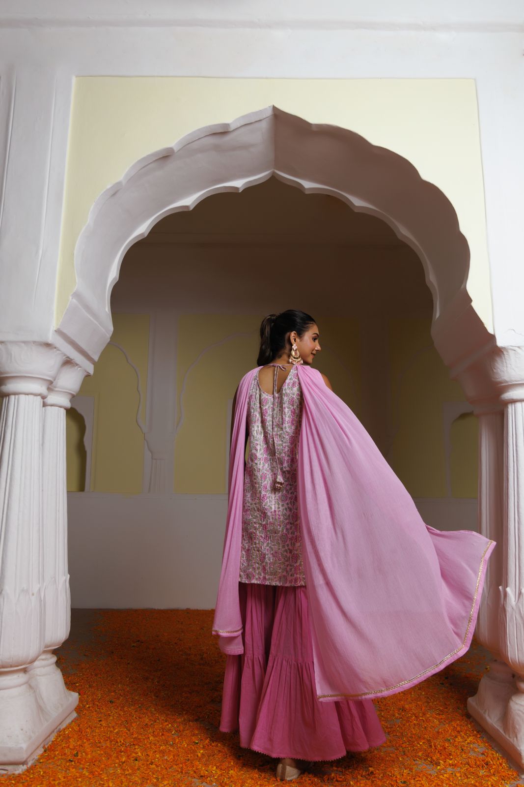 Pink Cotton Kurta Set