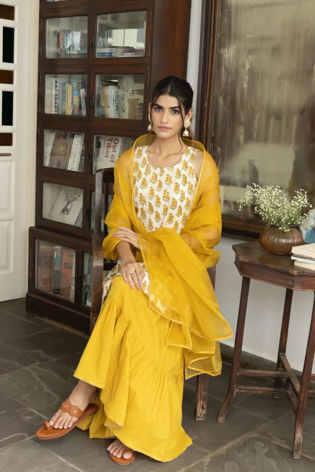 Yellow Cotton Kurta Set