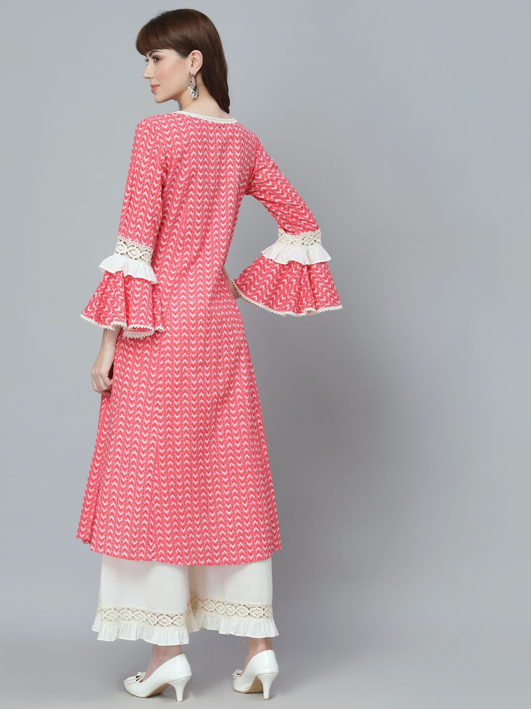 Peach Cotton Kurta Set
