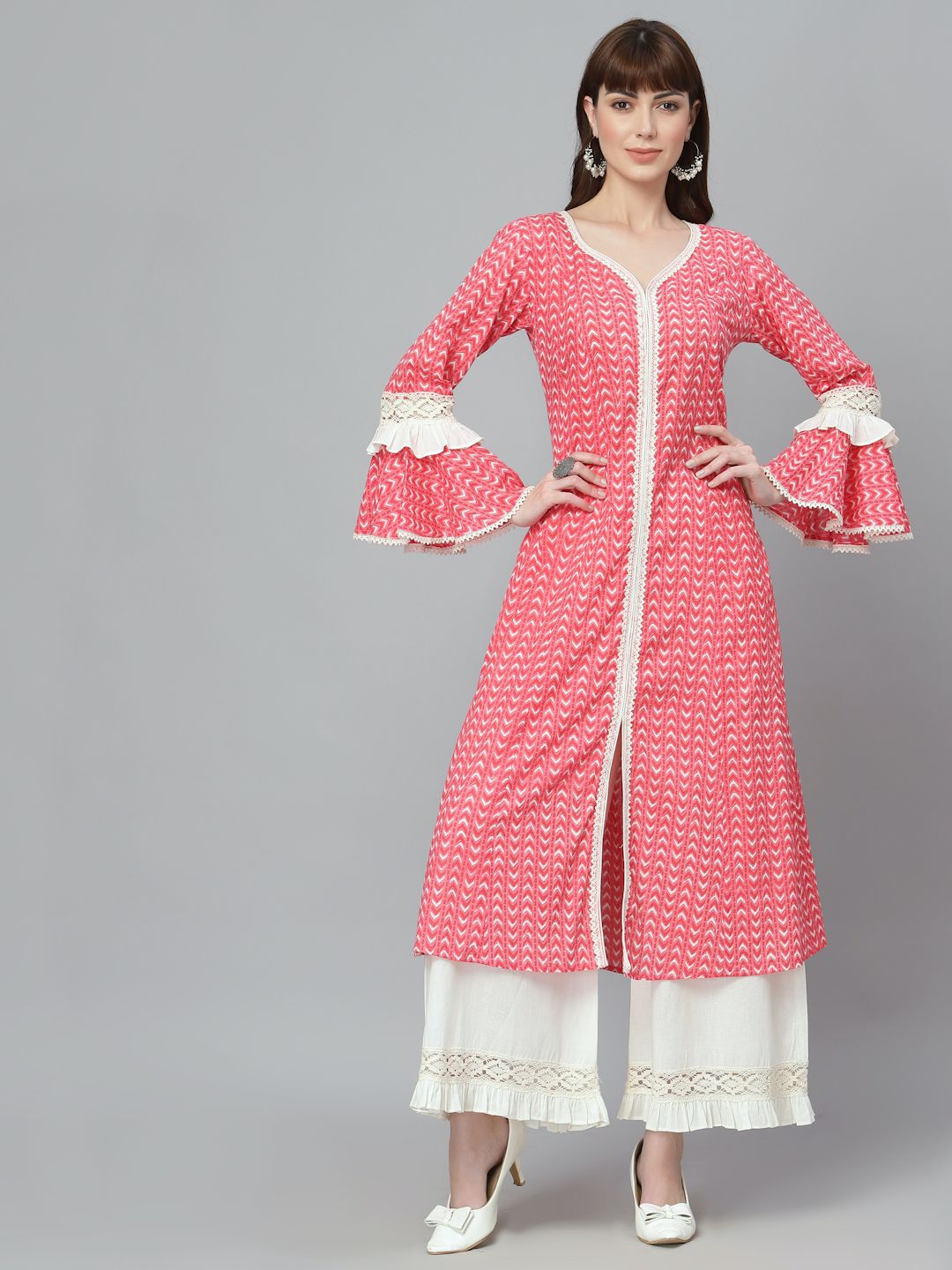 Peach Cotton Kurta Set