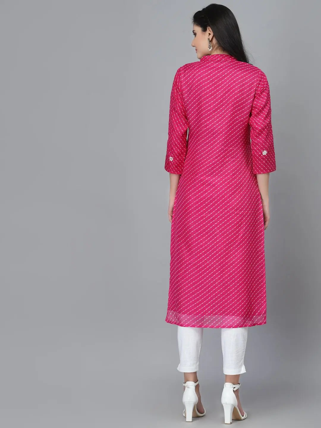 Zoya Pink Leheriya Straight Kurta Ragavi