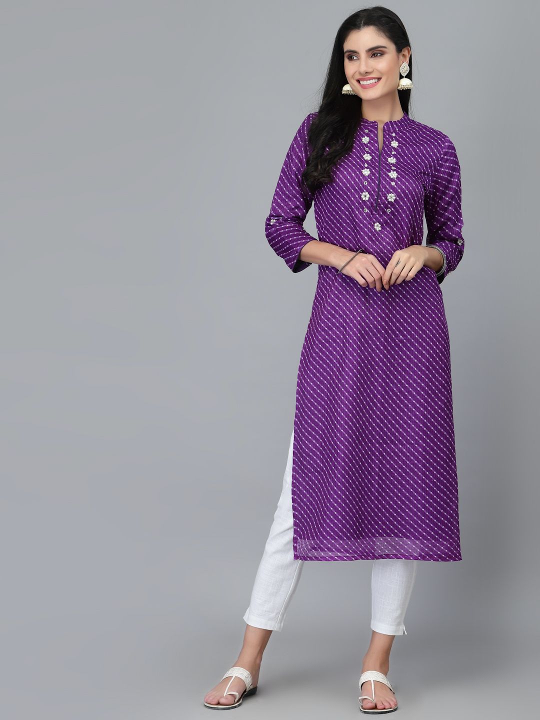 Zoya Purple Leheriya Kurta