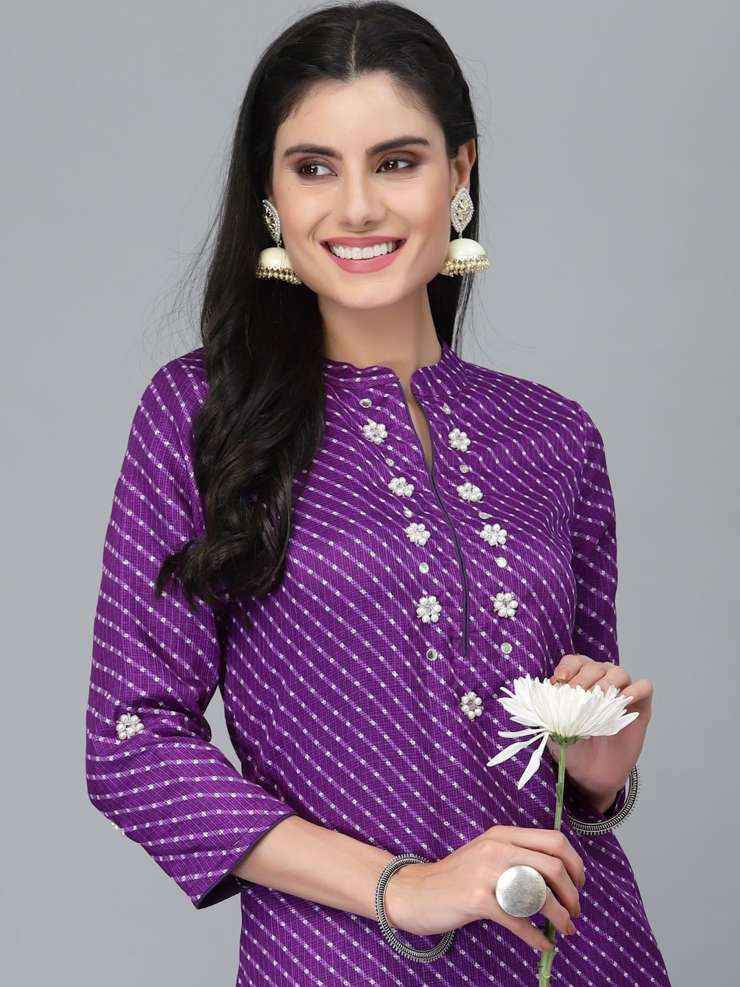 Zoya Purple Leheriya Kurta