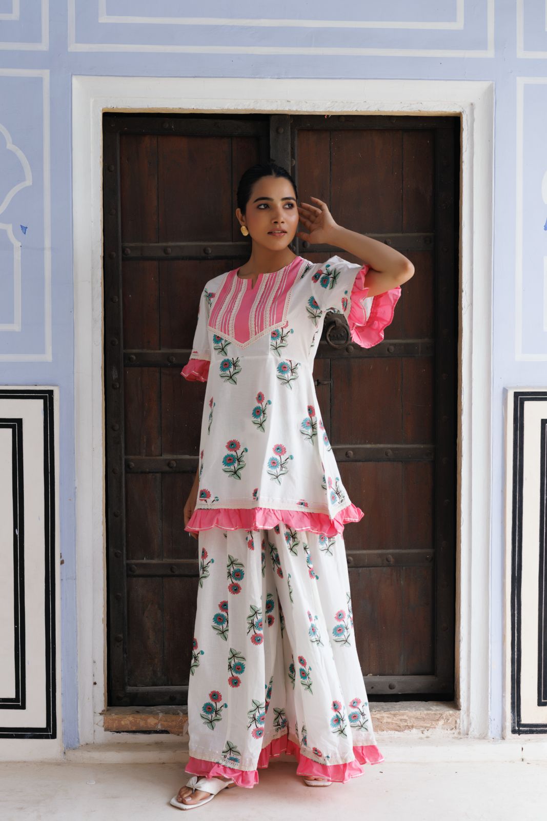 White Cotton Kurta Set