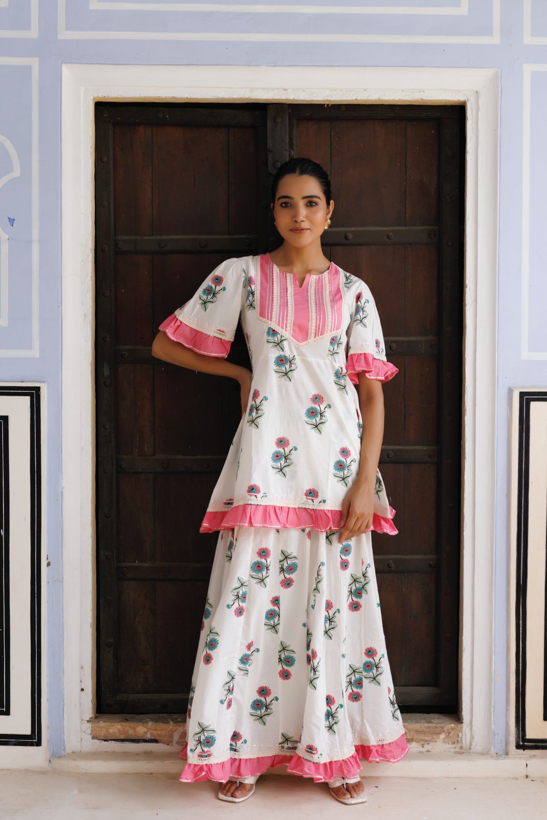 White Cotton Kurta Set