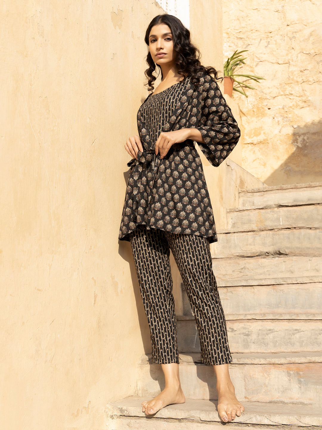 Heather Black Jacket Set
