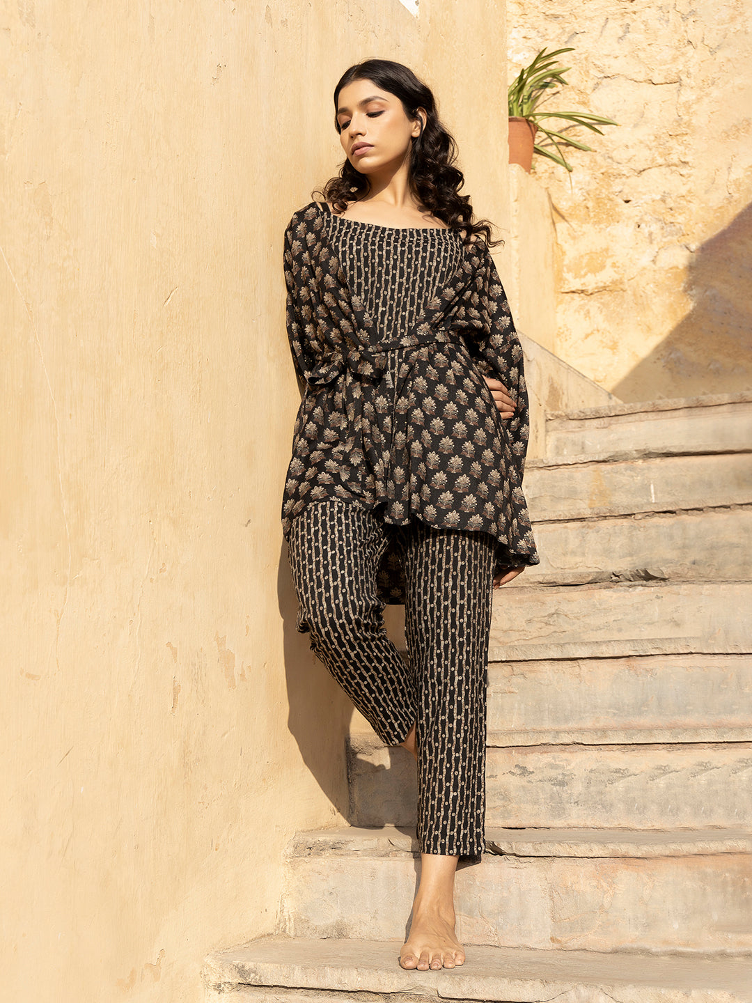 Heather Black Jacket Set