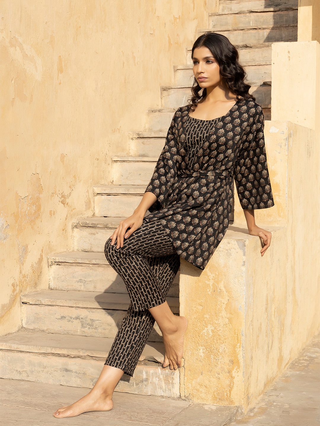 Heather Black Jacket Set
