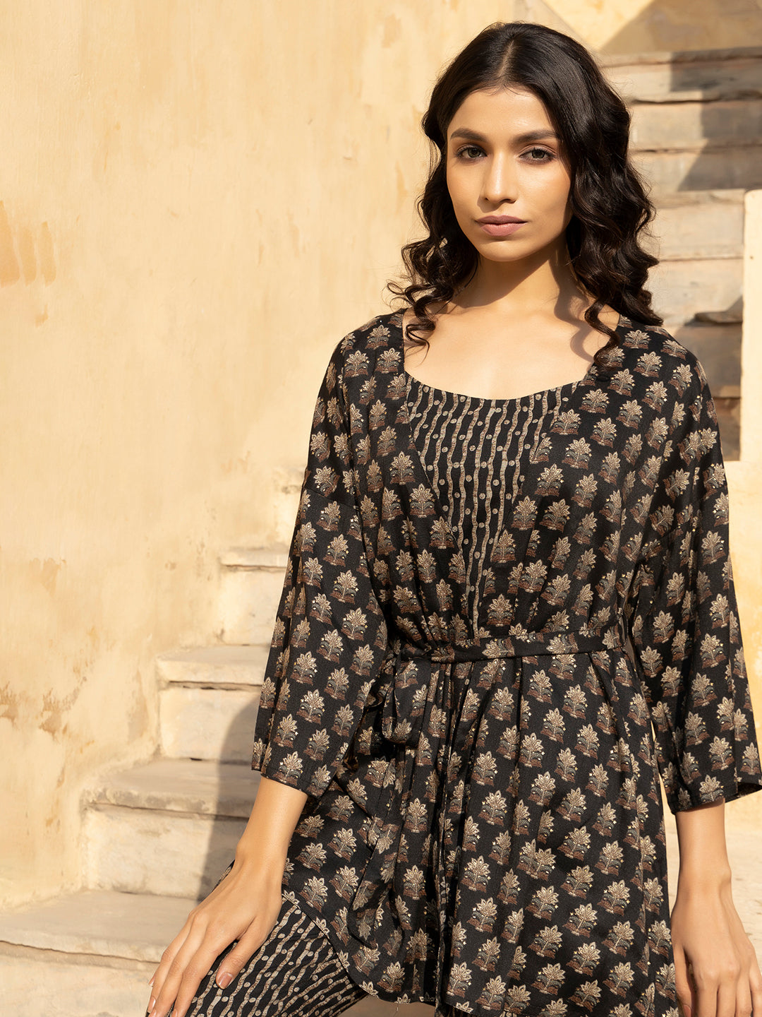 Heather Black Jacket Set