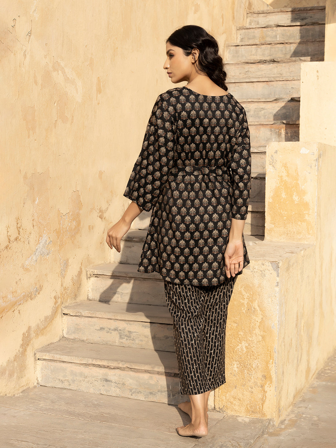 Heather Black Jacket Set