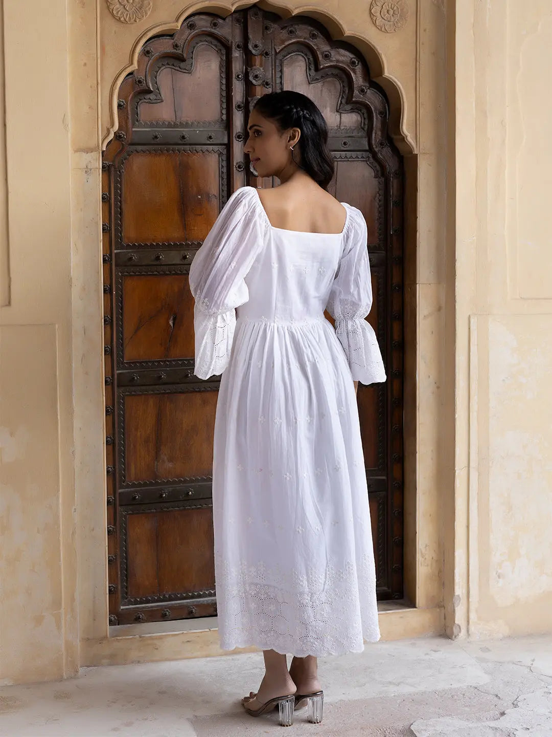 Cloude Dancer White Cotton Dress Ragavi